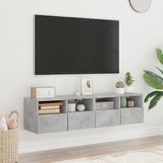 Greatstore Nástěnné TV skříňky 2 ks betonově šedé 60 x 30 x 30 cm kompozit