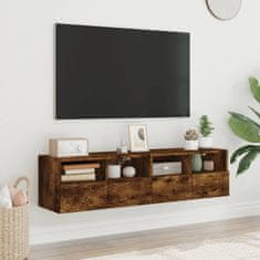 Greatstore Nástěnné TV skříňky 2 ks kouřový dub 60 x 30 x 30 cm kompozit