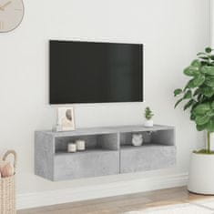 Greatstore Nástěnná TV skříňka betonově šedá 100x30x30 cm kompozitní dřevo