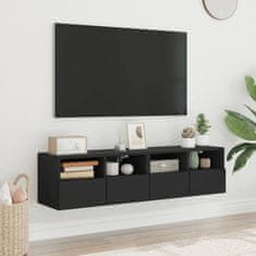 Vidaxl Nástěnné TV skříňky 2 ks černé 60 x 30 x 30 cm kompozitní dřevo