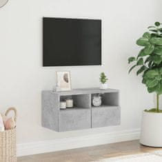 Greatstore Nástěnná TV skříňka betonově šedá 60x30x30 cm kompozitní dřevo