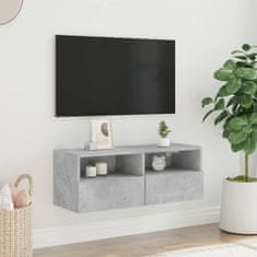 Greatstore Nástěnná TV skříňka betonově šedá 80x30x30 cm kompozitní dřevo