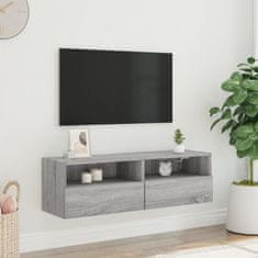 Vidaxl Nástěnná TV skříňka šedá sonoma 100x30x30 cm kompozitní dřevo