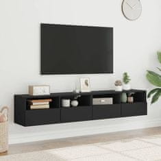 Vidaxl Nástěnné TV skříňky 2 ks černé 80 x 30 x 30 cm kompozitní dřevo