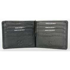 FLW Černá kožená peněženka - dolarka s kapsičkou