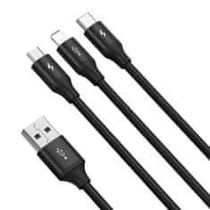 Hoco Datový kabel Hoco Times (X14) – USB-A na USB Type-C, Micro-USB, Lightning, 2A, 1,0m – černý