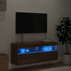 Vidaxl Nástěnná TV skříňka s LED osvětlením hnědý dub 100 x 30 x 40 cm