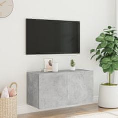 Vidaxl Nástěnná TV skříňka s LED osvětlením betonově šedá 80x35x41 cm