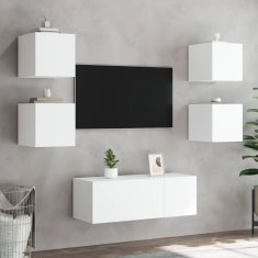 Vidaxl Nástěnné TV skříňky s LED osvětlením 2 ks bílé 30,5x35x30 cm