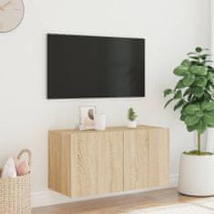 Vidaxl Nástěnná TV skříňka s LED osvětlením dub sonoma 80 x 35 x 41 cm