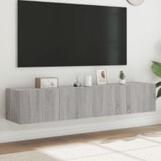 Vidaxl Nástěnné TV skříňky s LED 2 ks šedé sonoma 80 x 35 x 31 cm