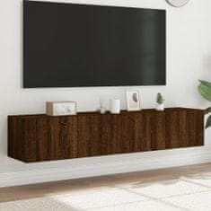 Vidaxl Nástěnné TV skříňky s LED osvětlením 2 ks hnědý dub 80x35x31 cm