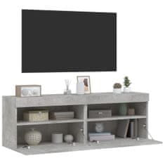 Vidaxl Nástěnné TV skříňky s LED 2 ks betonově šedé 60 x 30 x 40 cm