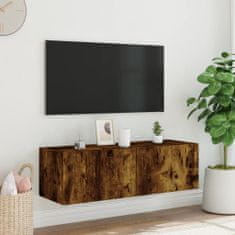 Vidaxl Nástěnná TV skříňka s LED osvětlením kouřový dub 100x35x31 cm