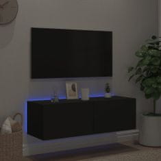 Vidaxl Nástěnná TV skříňka s LED osvětlením černá 100 x 35 x 31 cm