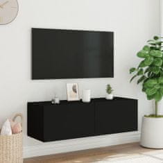 Vidaxl Nástěnná TV skříňka s LED osvětlením černá 100 x 35 x 31 cm