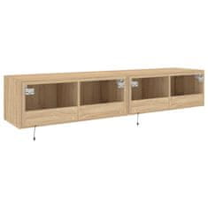 Vidaxl Nástěnné TV skříňky s LED osvětlením 2 ks dub sonoma 80x35x31cm