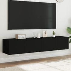 Vidaxl Nástěnné TV skříňky s LED osvětlením 2 ks černé 80 x 35 x 31 cm