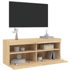 Vidaxl Nástěnná TV skříňka s LED osvětlením dub sonoma 100x30x40 cm