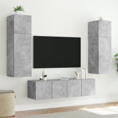 Vidaxl Nástěnná TV skříňka s LED osvětlením betonově šedá 80x35x31 cm