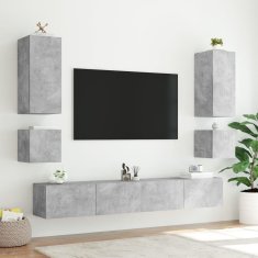 Vidaxl Nástěnná TV skříňka s LED osvětlením betonově šedá 40,5x35x40cm