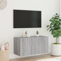 Vidaxl Nástěnná TV skříňka s LED osvětlením šedá sonoma 80x35x41 cm