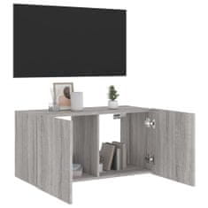 Vidaxl Nástěnná TV skříňka s LED osvětlením šedá sonoma 80x35x41 cm