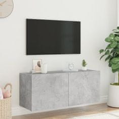 Vidaxl Nástěnná TV skříňka s LED osvětlením betonově šedá 100x35x41 cm