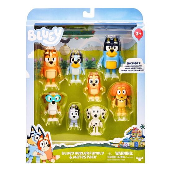 TM Toys FIGURKY BLUEY 8 FIGURE MULTIPACK - RODINA A PŘÁTELÉ..