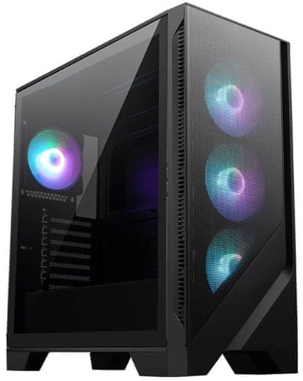 MSI skříň MAG FORGE 320R AIRFLOW/ bez zdroje/ levé temperované sklo/ 4x 120 mm A-RGB fan/ 2x USB3.2/ černá