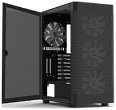 Zalman skříň i4 TG / Middle Tower / 4x 140 mm RBG LED fan / 2x USB 3.0 / 1x USB 2.0 / mesh panel / tvrzené sklo / černá