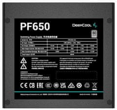 DEEPCOOL zdroj PF650 / 650W / ATX / 120 mm fan / 80 Plus