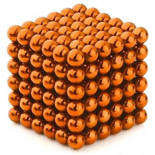 KN Magnetická stavebnice z 216 kuliček - oranžová
