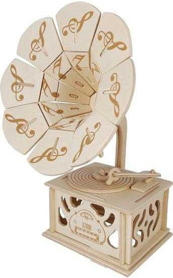 Woodcraft Dřevěné 3D puzzle Gramofon