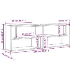 Vidaxl TV skříňka betonově šedá 149 x 30 x 52 cm kompozitní dřevo