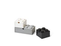 LEGO Storage stolní boxy se zásuvkou Multi-Pack 3 ks - černá, bílá, šedá