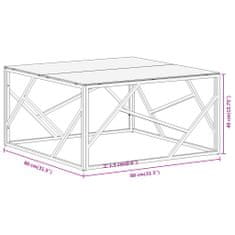 Vidaxl Konferenční stolek stříbrný nerezová ocel a tvrzené sklo