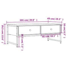 Vidaxl Konferenční stolek hnědý dub 101x49x39,5 cm kompozitní dřevo