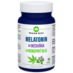 Pharma Activ Melatonin + meduňka + konopný olej 60 tobolek