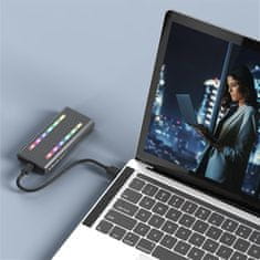 Qoltec Skříň | Šachta pro SSD M.2 | SATA | NVMe | RGB LED | USB-C | 4TB