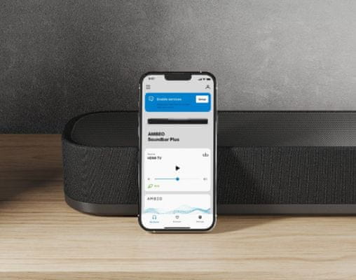  moderná zvuková lišta soundbar sennheiser ambeo soundbar plus so skvelým zvukom dolby atmos dts x digitálny zosilňovač perfektný Bluetooth chromecast airplay spotify connect hdmi s earc 