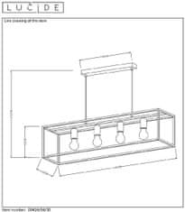 LUCIDE  Závěsné retro svítidlo RUBEN 4xE27