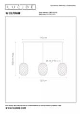 LUCIDE  Závěsné svítidlo WOLFRAM 3xE27 - Brass