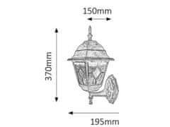 Rabalux  Venkovní nástěnná lampa Monaco max. 60W | E27 | IP43 - antická zlatá, 8182