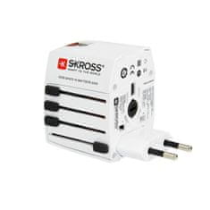 Skross  Cestovní adaptér MUV USB, USB A+C, univerzální pro 150 zemí