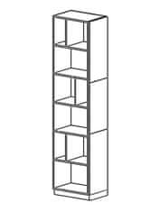 Veneti Kuchyňský regál ADAMA - šířka 30 cm, černý / šedý, nožky 15 cm