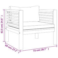 Vidaxl Zahradní židle tmavě šedé podušky masivní akáciové dřevo