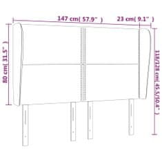 Vidaxl Čelo postele typu ušák bílé 147 x 23 x 118/128 cm umělá kůže