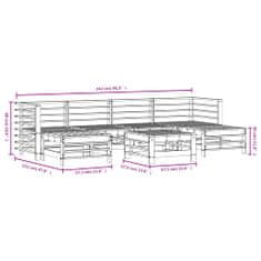 Vidaxl 7dílná zahradní sedací souprava medově hnědá masivní borovice