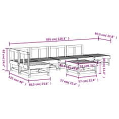 Vidaxl 7dílná zahradní sedací souprava bílá masivní borovice